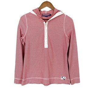 Vineyard Vines Striped Red & White Pullover Hoodie Size Small